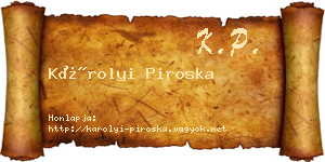 Károlyi Piroska névjegykártya